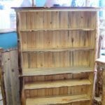 Tall Bookcase in Beetle Kill Pine with Bark Edge