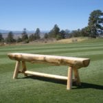 Half Log Outdoor Bench
