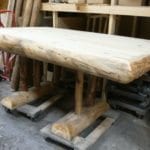 Six-Person Dining Table with Wide Aspen Log Edge