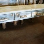 Four Drawer Beetle Kill Pine Sofa Table